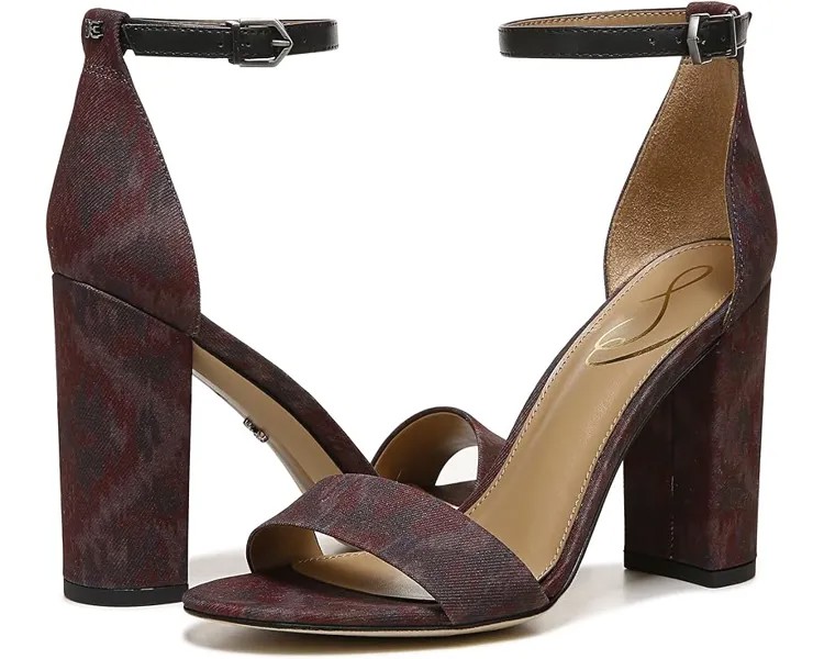 Туфли Sam Edelman Yaro Ankle Strap Sandal Heel, цвет Brick Multi Fabric