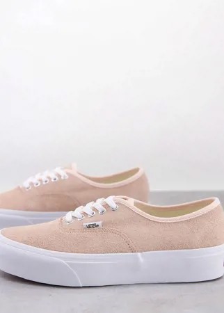 Замшевые кроссовки приглушенного персикового и белого цвета на платформе Vans UA Authentic 2.0-Многоцветный