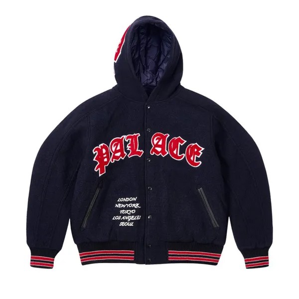 Куртка Palace Hooded Varsity Jacket, темно-синий