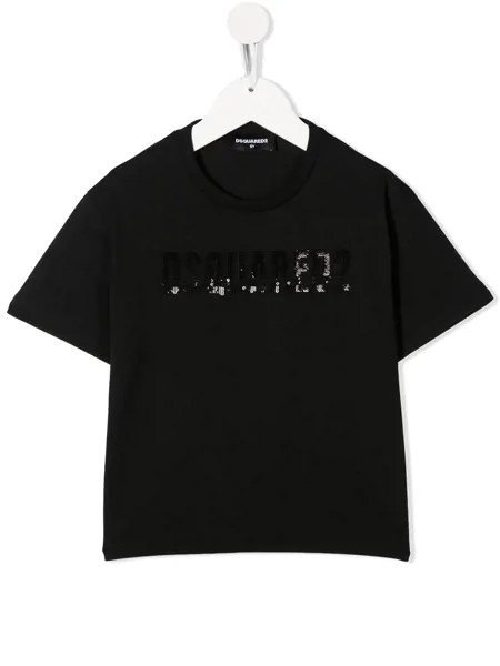 Dsquared2 Kids футболка с логотипом и пайетками