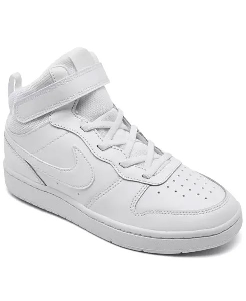 Повседневные кроссовки Little Boys' Court Borough Mid 2 с ремешком на застежке от Finish Line Nike, белый