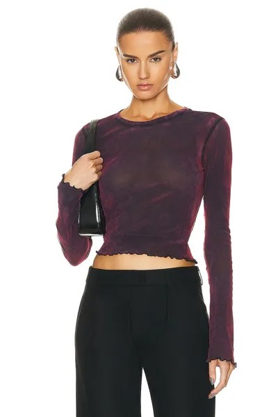Топ Priscavera Velvet Mesh Long Sleeve, цвет Sugar Plum