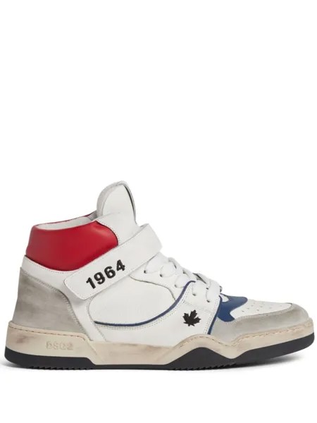 DSQUARED2 высокие кеды Spiker с эффектом потертости, белый