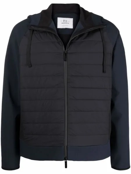 Woolrich куртка с дутыми вставками и капюшоном, синий