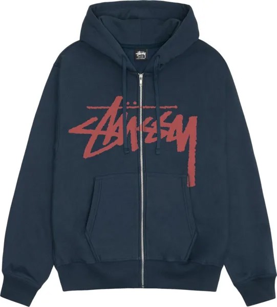 Худи Stussy Stock Zip 'Navy', синий