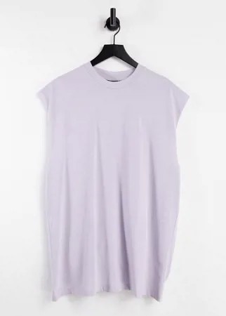 Сиреневая майка в стиле oversized ASOS DESIGN-Фиолетовый цвет