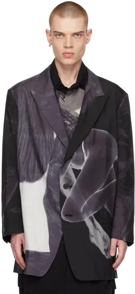 Черно-серый телесный пиджак Yohji Yamamoto