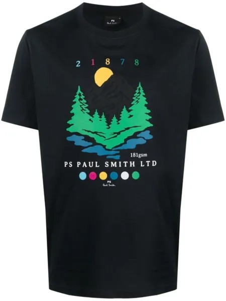 PS Paul Smith футболка с графичным принтом, синий