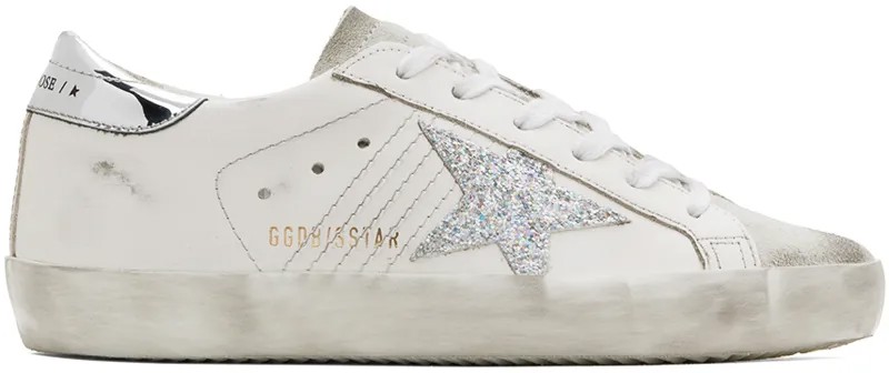 Бело-серебряные кроссовки Super-Star Golden Goose