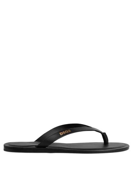 Dsquared2 кожаные шлепанцы, черный