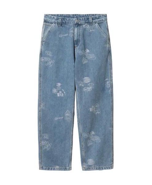 Джинсы бойфренда со штампом Carhartt Wip, синий