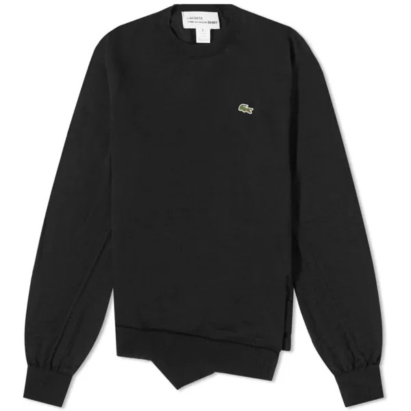 Свитер Comme des Garçons Shirt x Lacoste Asymmetric Crew Knit, черный