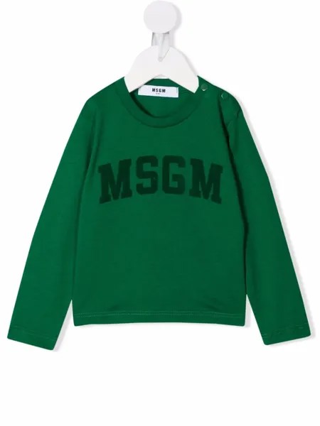 MSGM Kids толстовка с круглым вырезом и логотипом
