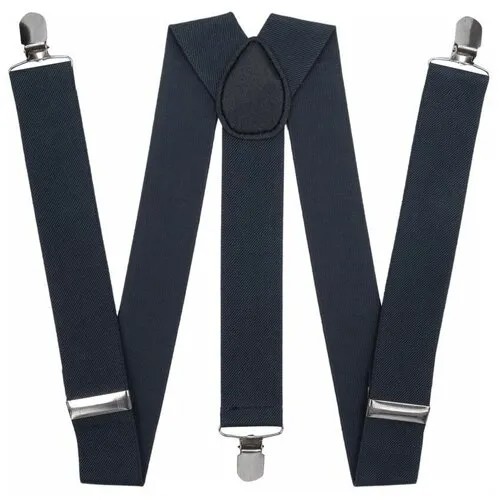 Подтяжки для брюк широкие (3.5 см, 3 клипсы, Серый) 54866