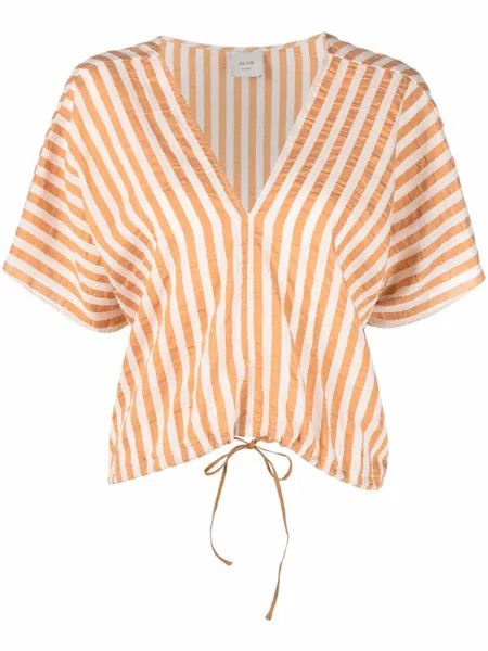 Alysi полосатая блузка с V-образным вырезом