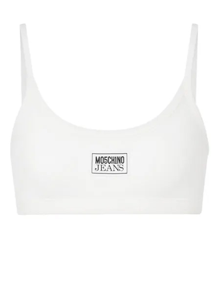 MOSCHINO JEANS топ с логотипом, белый