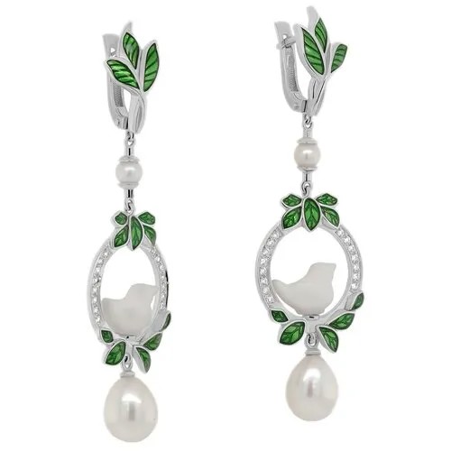 Серьги с подвесками KABAROVSKY, серебро, 925 проба, фианит