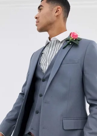 Серый приталенный пиджак ASOS DESIGN