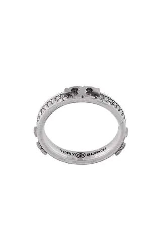 Tory Burch кольцо с логотипом и кристаллами