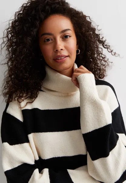 Вязаный свитер TALL STRIPE ROLL NECK New Look Tall, цвет white pattern