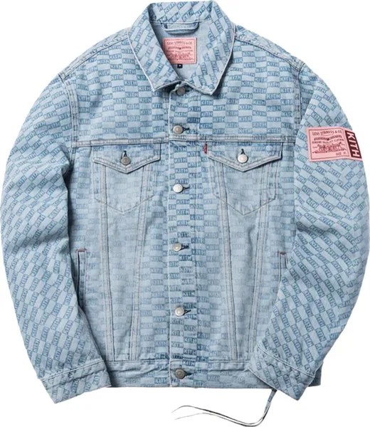 Куртка Kith For Levi's Salt Bleached AOP Trucker Jacket 'Light Blue', синий