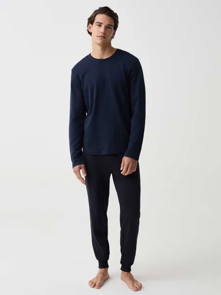 Длинная пижама с тонким полосатым верхом Ovs, цвет navy blue