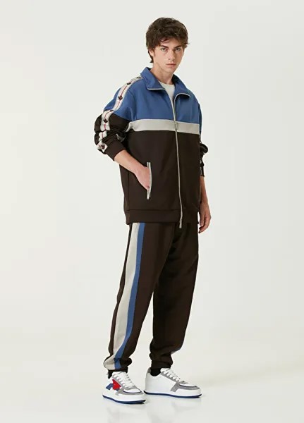 Коричневые спортивные штаны с декоративными полосками по бокам Dsquared2