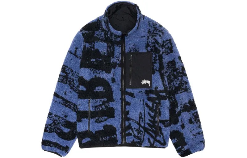 SS24 Бархатная куртка унисекс Stussy, зеленый