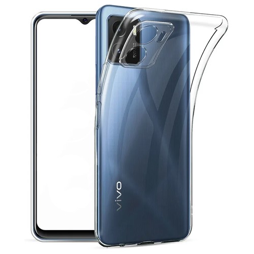 Прозрачный силиконовый чехол с защитой камеры для Vivo Y15S 4G / Тонкий противоударный легкий чехол накладка на телефон Виво У15С 4 Джи