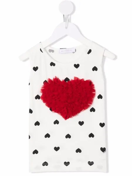 Monnalisa топ Heart с аппликацией