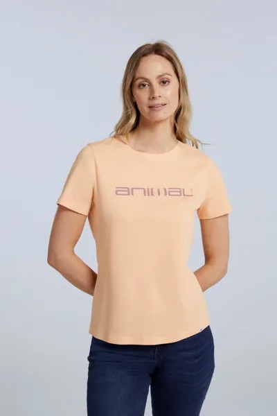 Оранжевая женская футболка Marina из натурального хлопка с логотипом Animal, оранжевый
