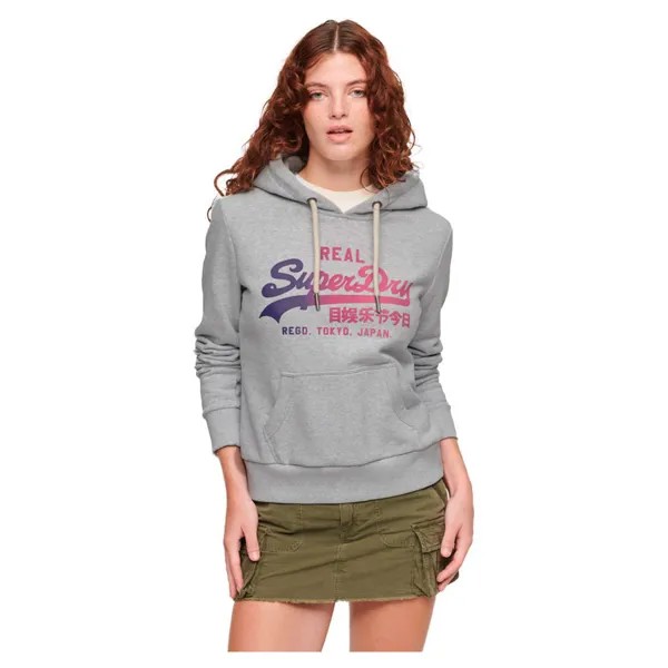 Худи Superdry Tonal Vintage Logo Graphic, серый