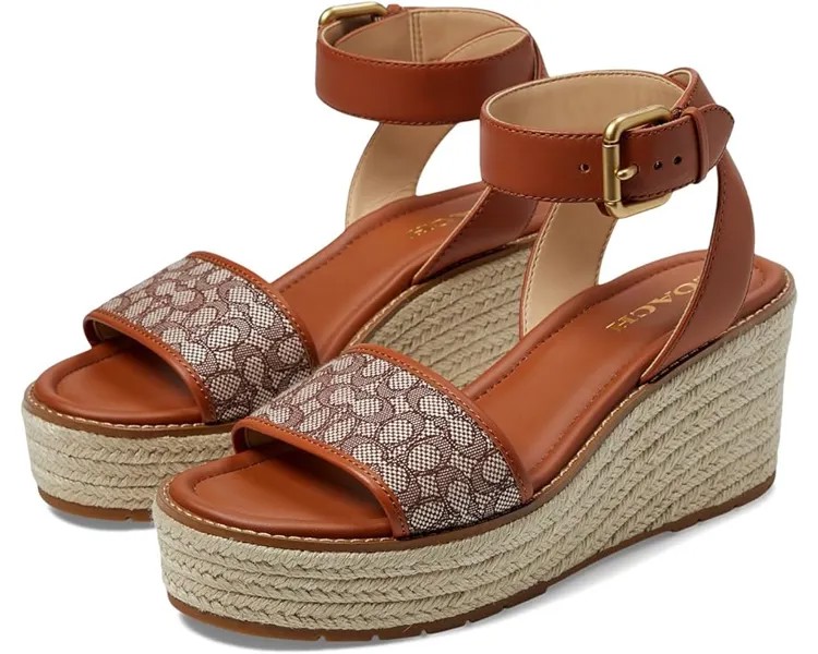 Туфли на плоской подошве COACH Katherine Micro Signature Jacquard Espadrille, цвет Cocoa/Burnished Amber