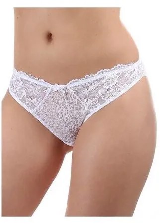 Dimanche lingerie Трусы Charm бразилиана средней посадки с кружевом, размер 4, белый