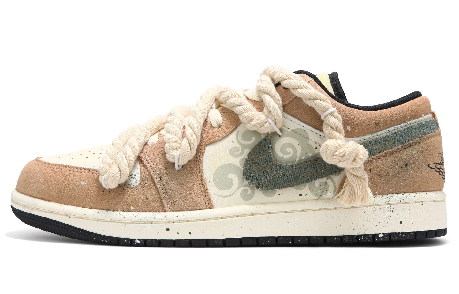 Кроссовки Air Jordan 1 Vintage Basketball Shoes Men Low-top Khaki, хаки