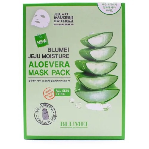 Blumei Маска тканевая Jeju Moisture Aloe Mask, 23 г, 10 шт.
