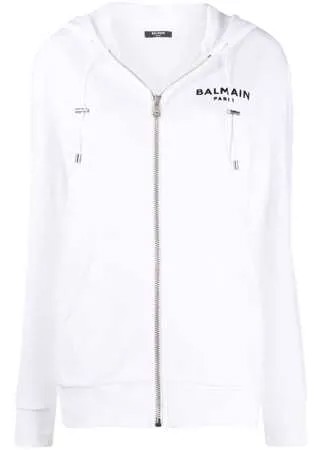 Balmain худи на молнии с логотипом