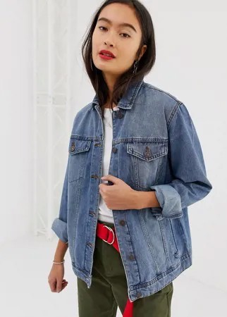 Джинсовая oversize-куртка Noisy May-Голубой