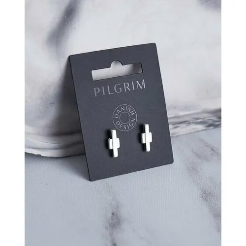 Серьги пусеты PILGRIM, серый