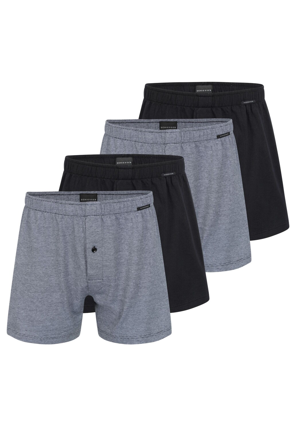 Боксеры Schiesser Boxershorts Singel-Jersey, черный