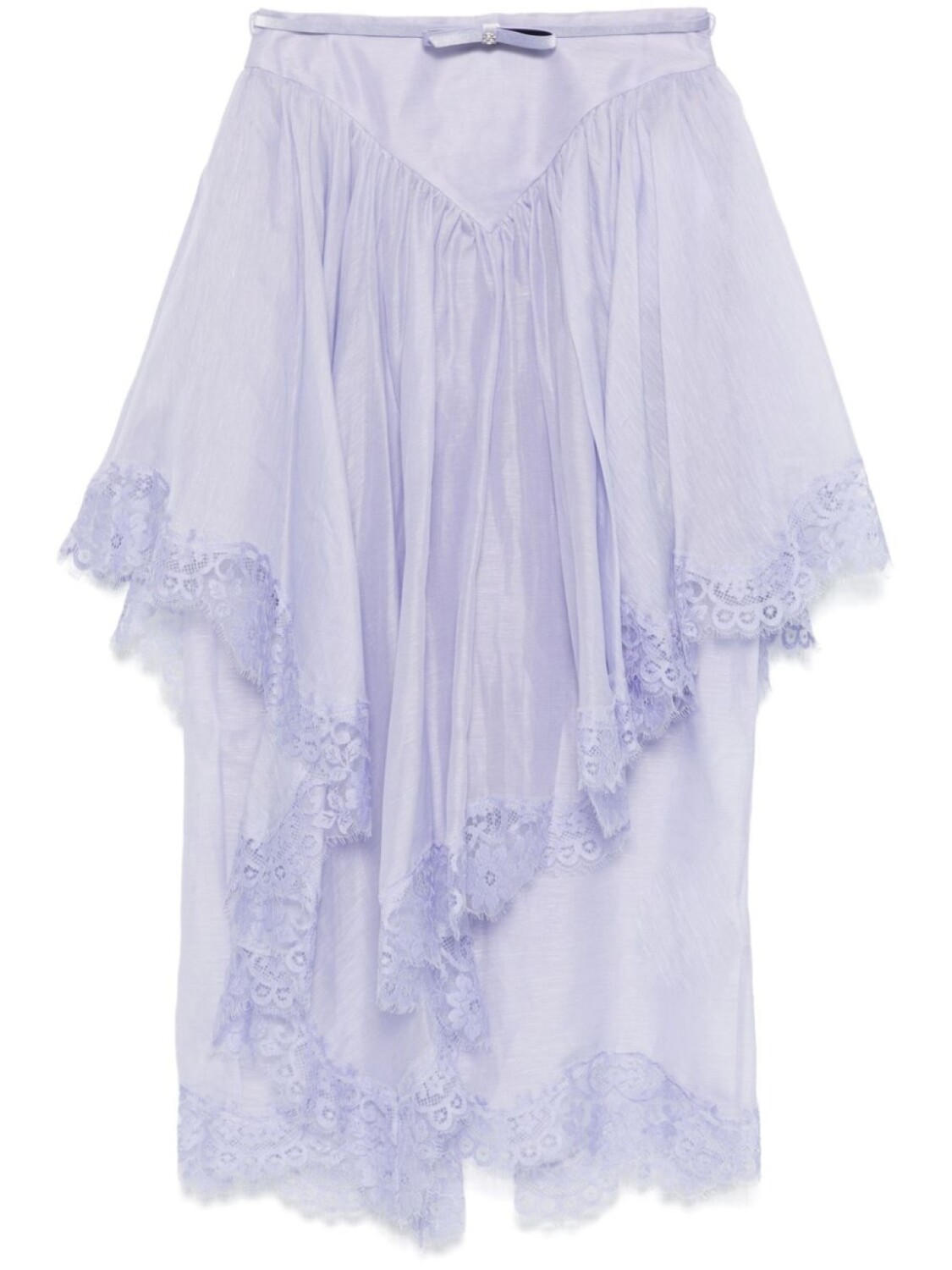 Юбка миди Crush из кружева ZIMMERMANN, фиолетовый