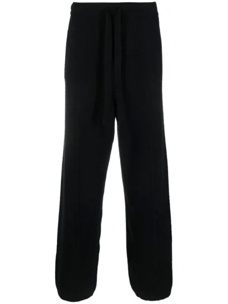 Laneus straight-leg knitted trousers, черный