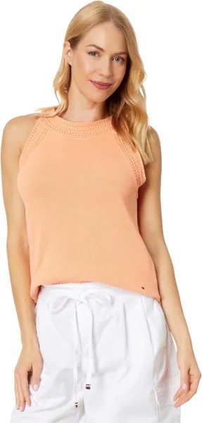 Майка Faux Crochet Trim Tank Tommy Hilfiger, цвет Coral Reef