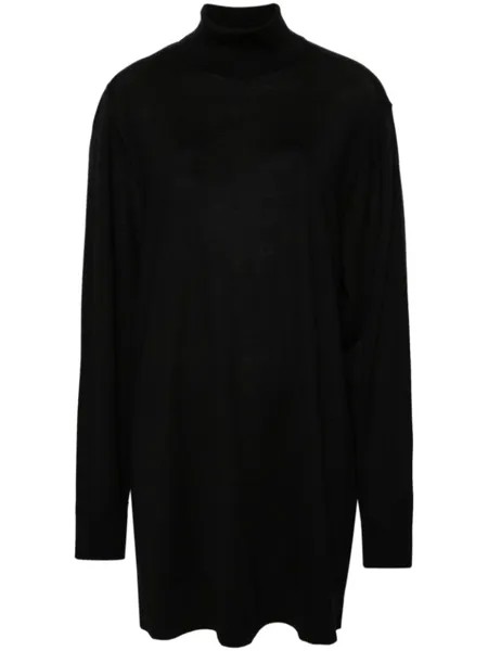 Helmut Lang платье мини с высоким воротником, черный