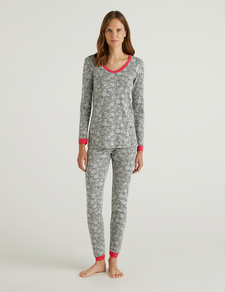 Пижама женская United Colors of Benetton 21A_3NFY3P2DQ коричневая S
