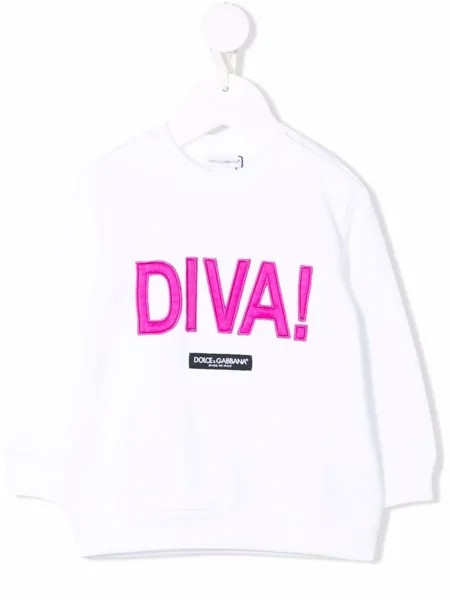 Dolce & Gabbana Kids толстовка с принтом Diva и круглым вырезом
