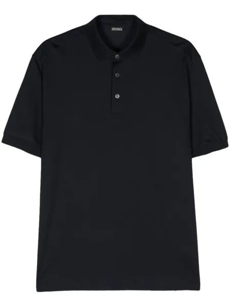 Zegna рубашка поло из ткани пике, синий