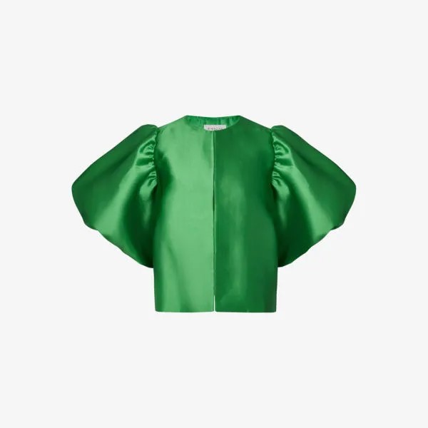 Блузка cleo с круглым вырезом и объемными рукавами Malina, зеленый