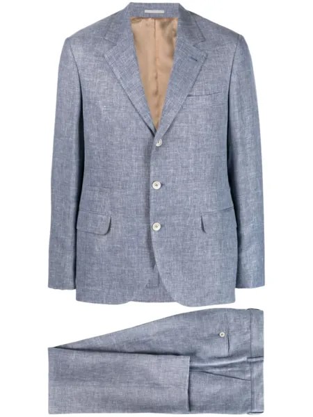 Brunello Cucinelli костюм-двойка с однобортным пиджаком, синий