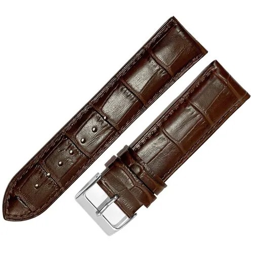 Ремешок 30201-222-202 Коричневый кожаный ремень для мужских наручных часов из натуральной кожи 22 х20 мм M крокодил